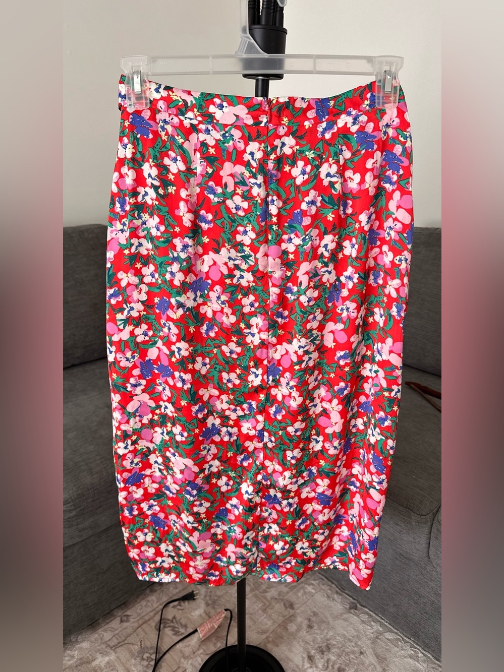 Kelly Renee Satin Floral Print Faux Wrap Midi Skirt – Size M - Picture 11 of 12